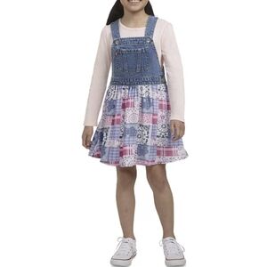 Girls 5-6 Levi's Puff Sleeve Top & Patchwork Skirtalls 2-piece Set, size M